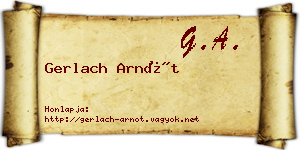 Gerlach Arnót névjegykártya